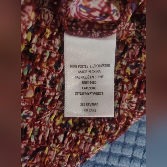 Love Fire Pink and Red Ruffled Sheer Blouse - Picture 3 of 5